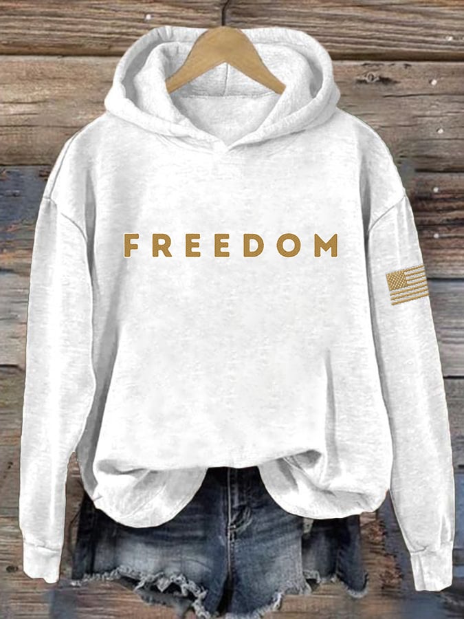 Women's Retro Freedom Print Hoodie