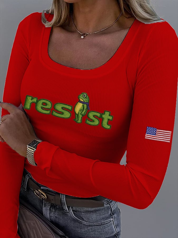 Women's FDT Print Fabric Long Sleeve T-Shirt