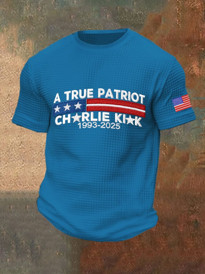 Men's Commemorative Leader A TRUE PATRIOT Waffle T-Shirt