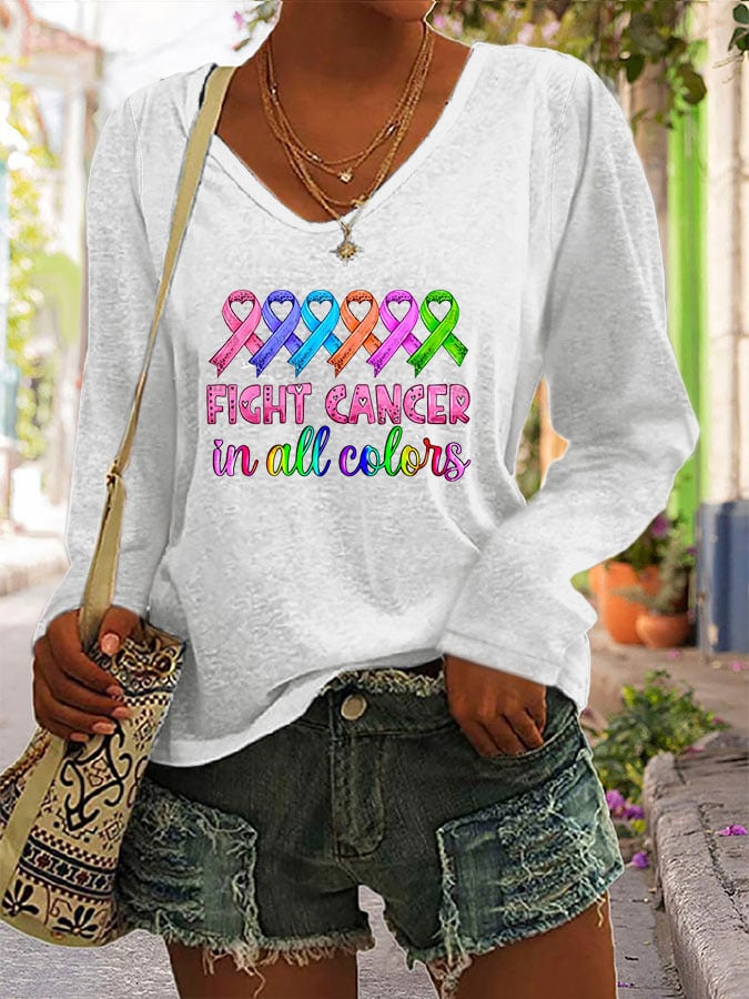 Breast Cancer Color Print T-Shirt