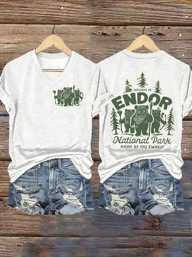 Women's National Park Print V-Neck T-Shirt