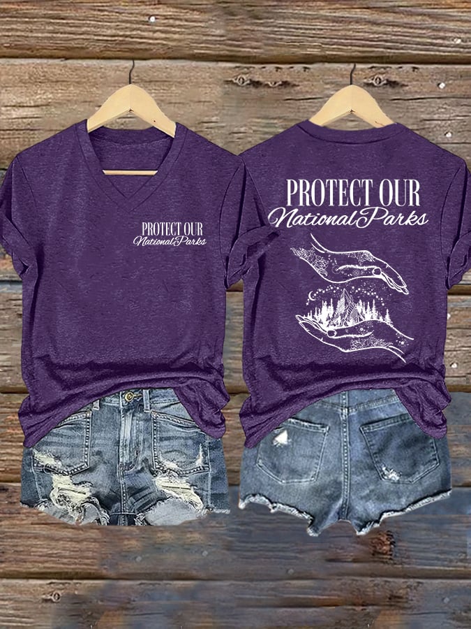Women's Retro Protect Our National Park Print T-Shirt
