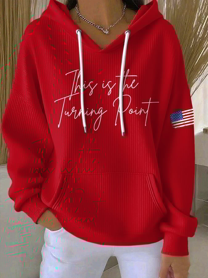 Retro This Is The Turning Point Print Hoodie