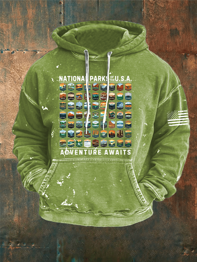 Men's National Parks Of The USA Print Hoodie