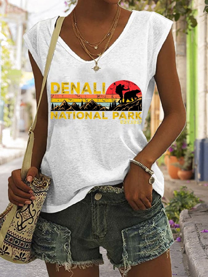 Women's Protect Our National Parks Hot Spot Print Sleeveless Lounge Tank Top