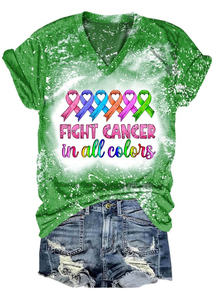 Breast Cancer Print Short Sleeve T-Shirt