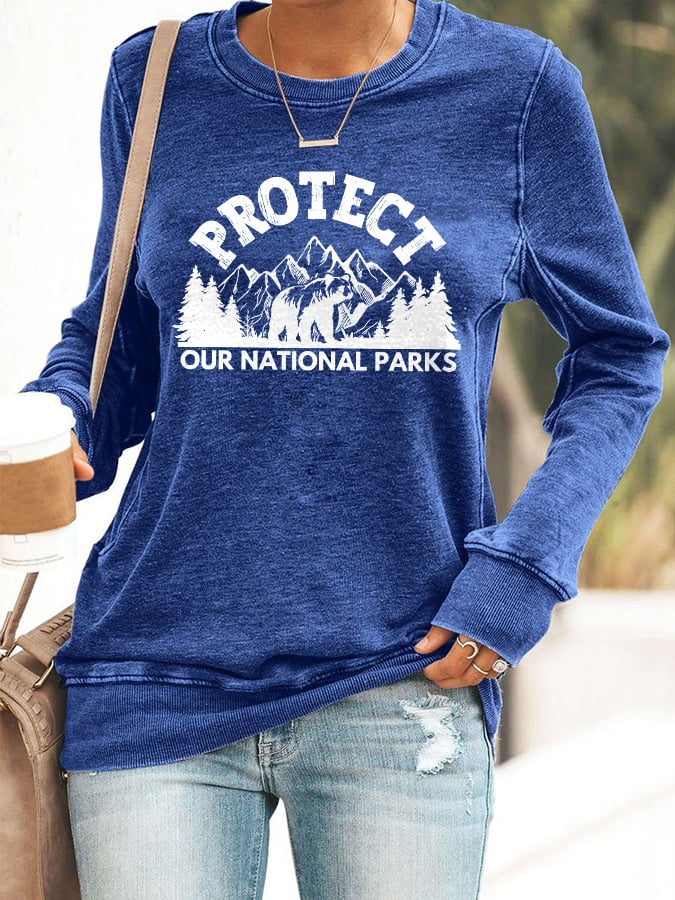 Women's Protect Our National Parks Printed Sweatshirt