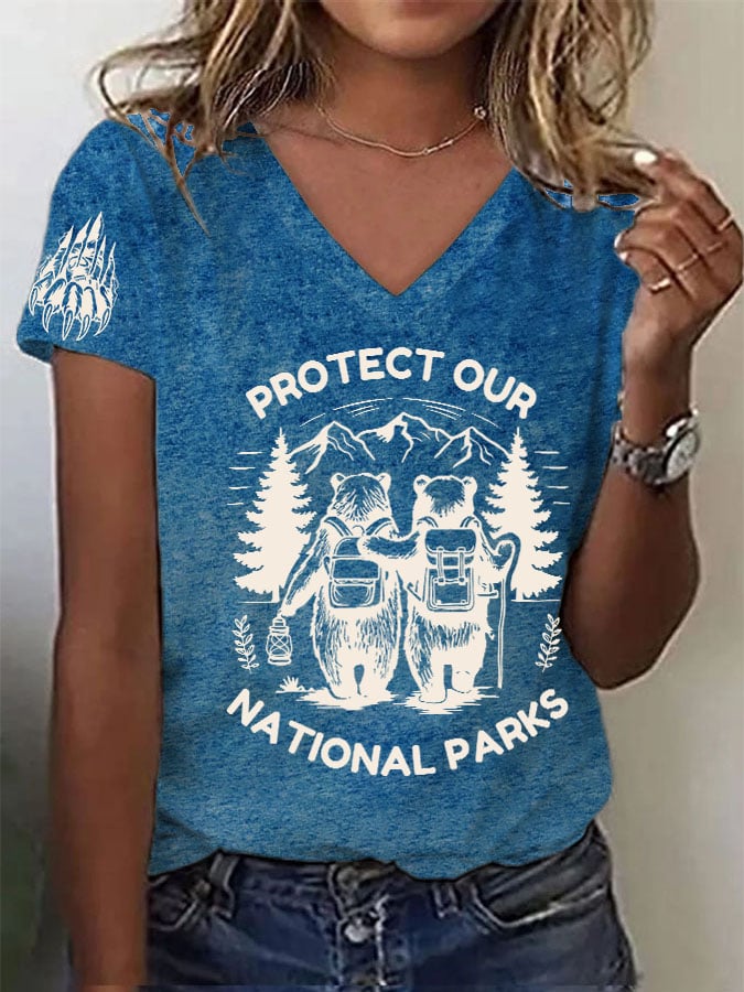 Women's Retro Protect Our National Parks Print T-Shirt