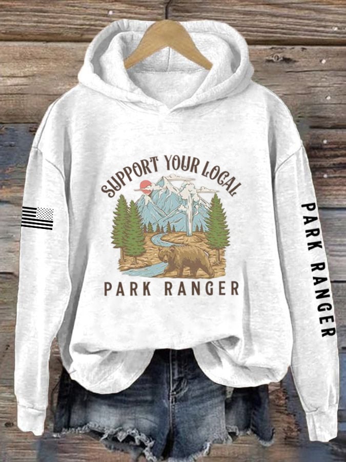 Women's Support Your Local Park Ranger Print Sweatshirt