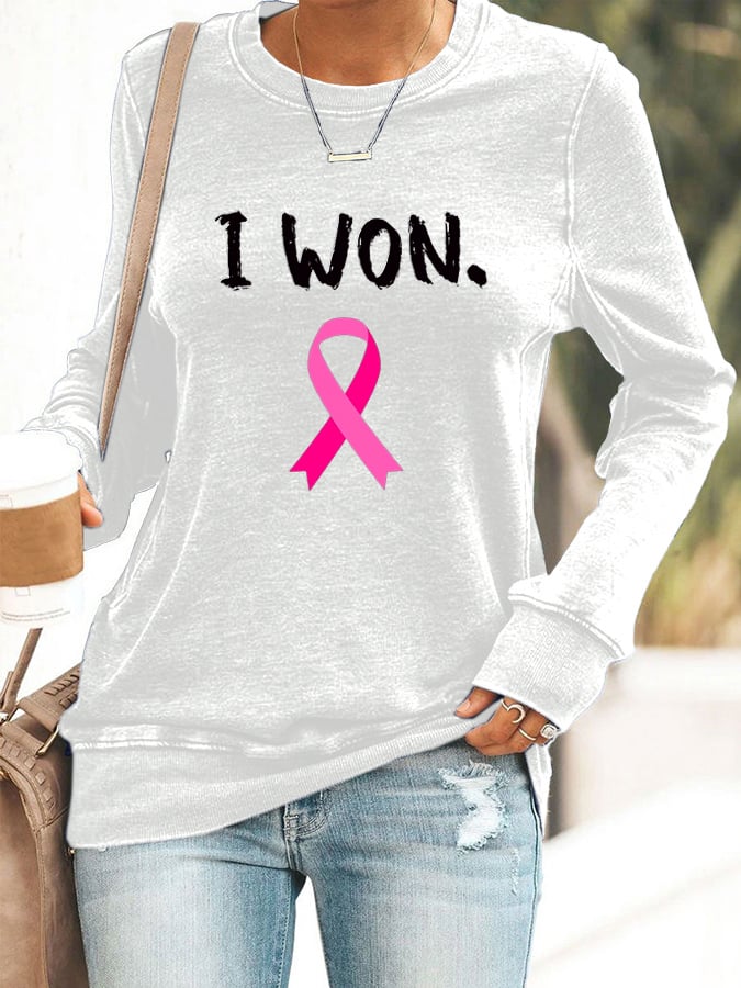Women's Breast Cancer Survivor Crew Neck Sweatshirt
