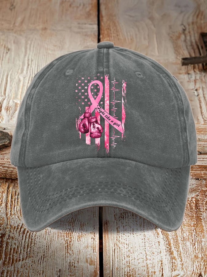 Women's Casual Breast Cancer Awareness Print Baseball Cap