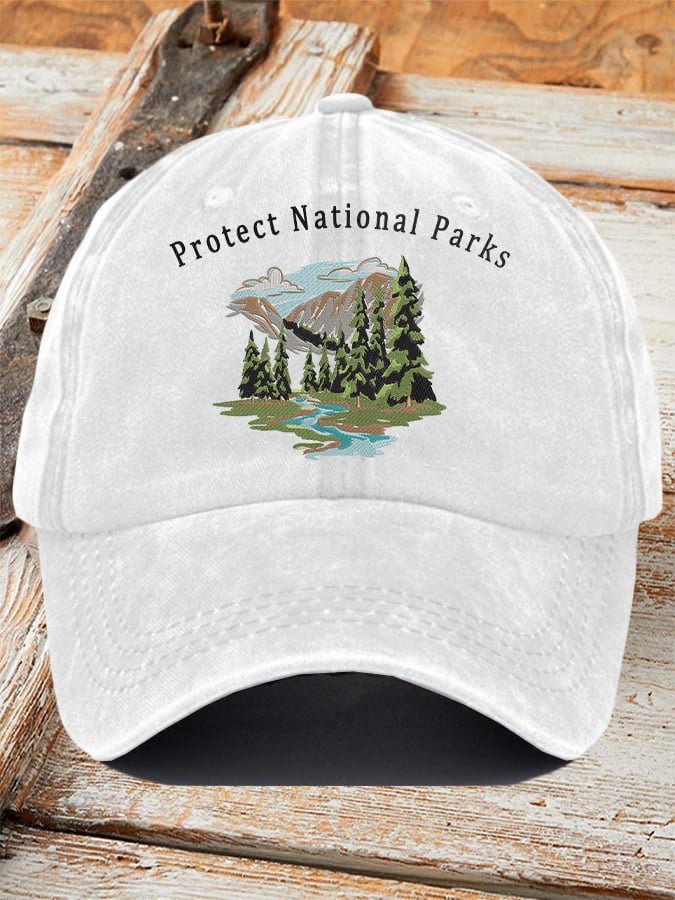 Retro Protect Our National Parks Printed Baseball Cap