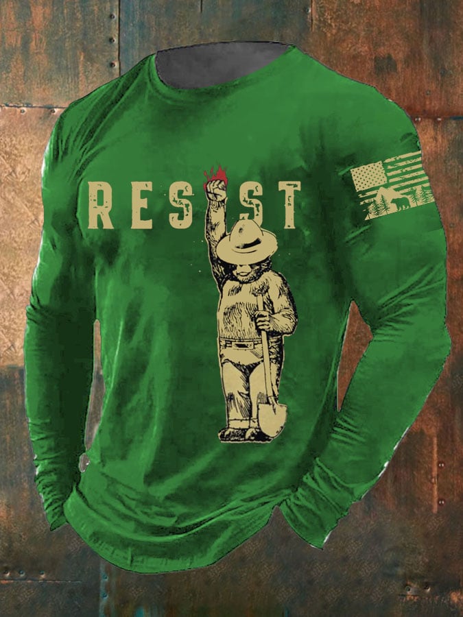 Men's Protect Our National Parks Print Long Sleeve Top