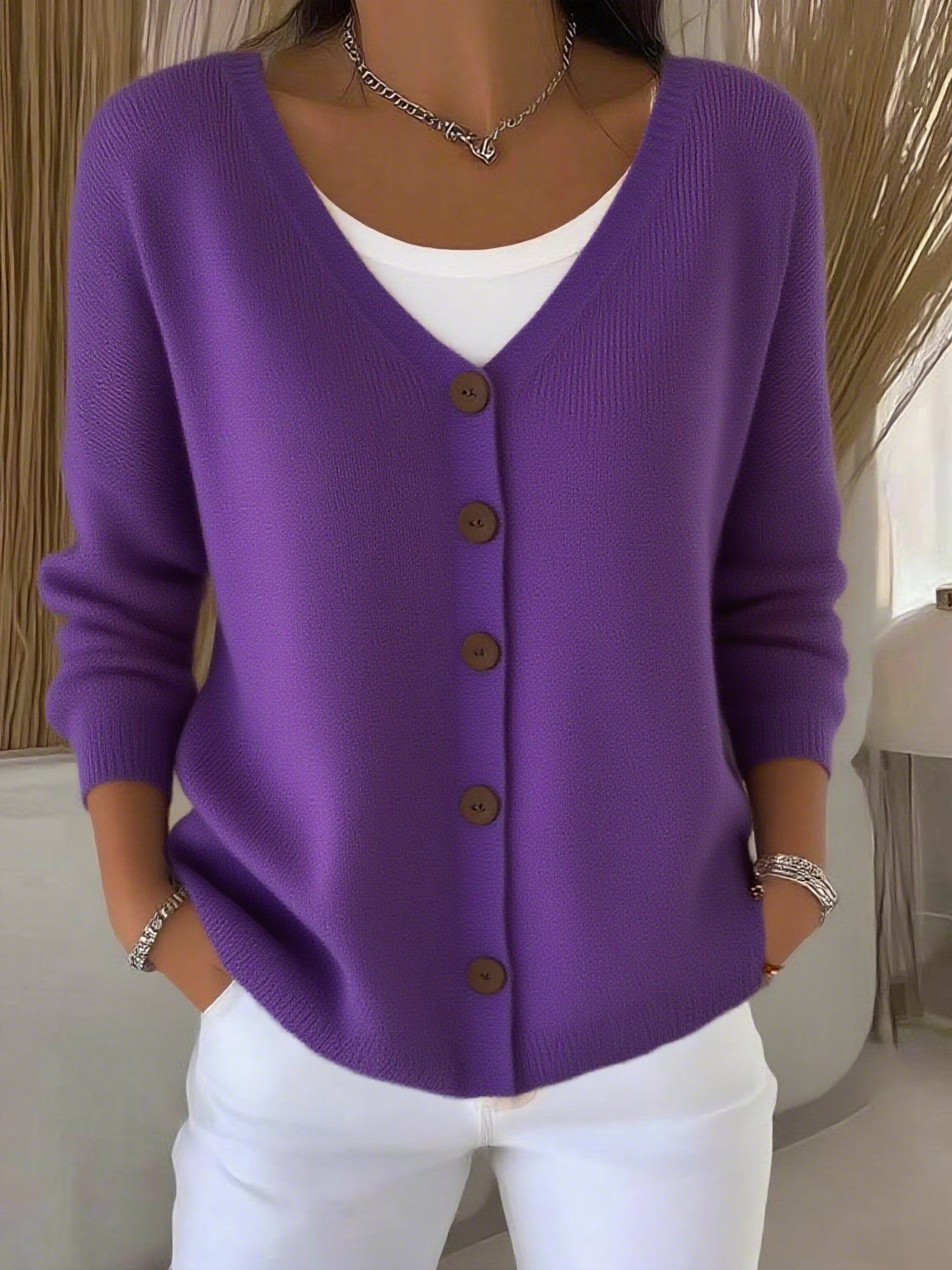 women's casual autumn knitted cardigan