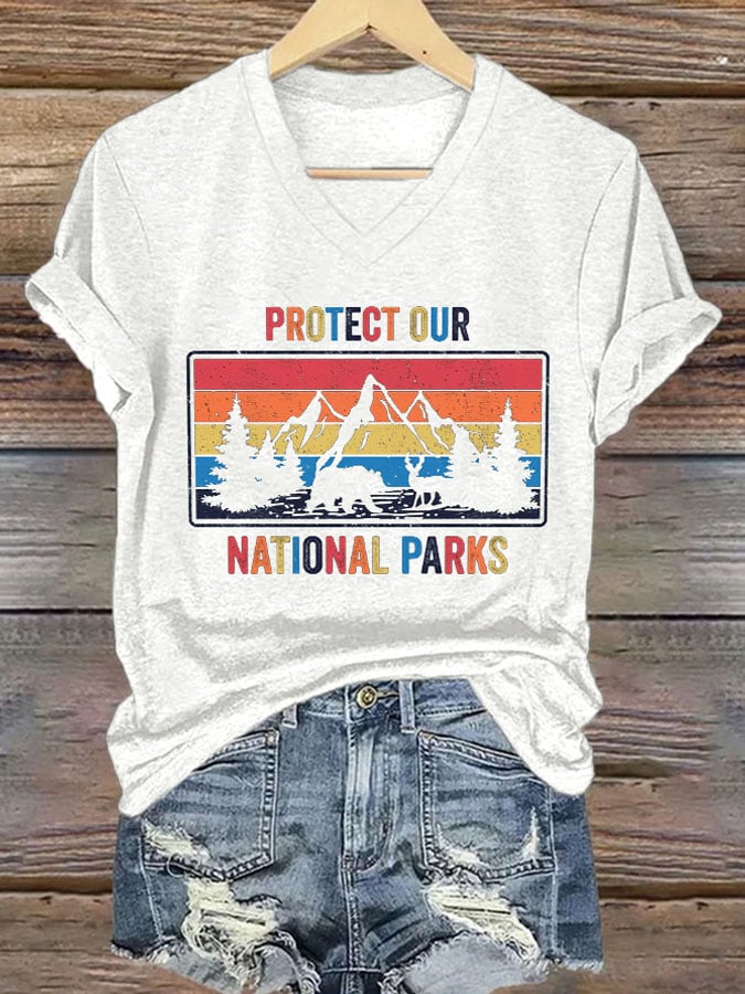 Women's Retro Protect Our National Parks Print T-Shirt