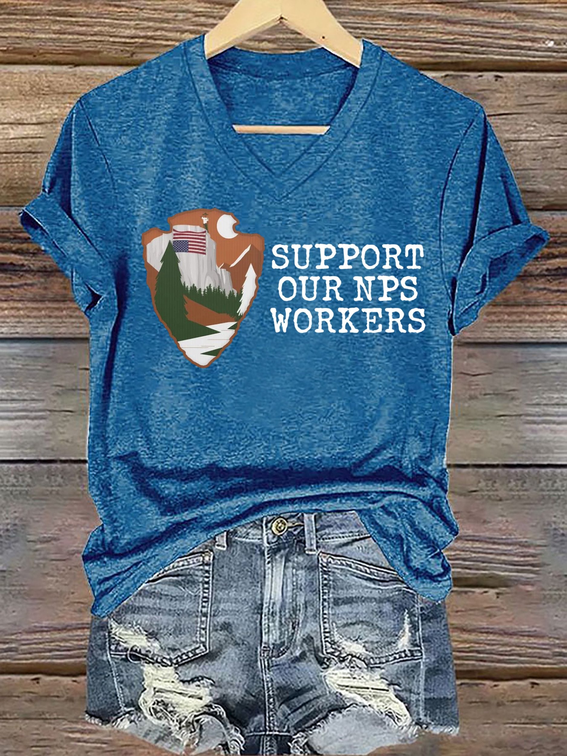 Women's I Stand With Park Rangers Printed Short-Sleeved T-Shirt