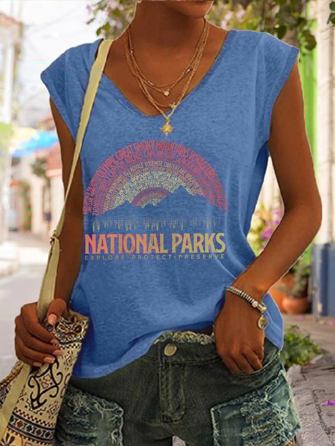 Women's National Parks Explore, Protect, Preserve Print Tank Top