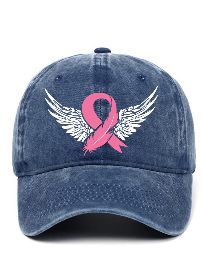 Breast Cancer Wings Print Baseball Cap