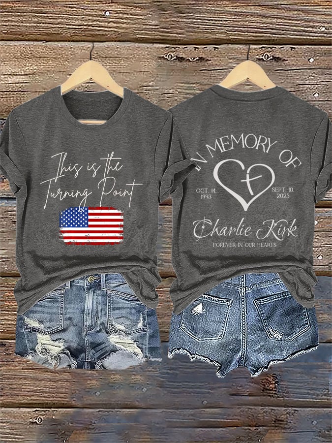 Retro This Is The Turning Point In Memory Of Forever In Our Hearts Print T-Shirt