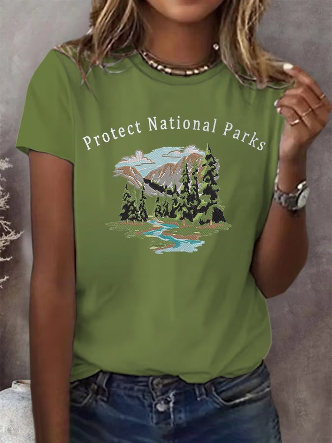 Women's Retro Protect Our National Parks Print T-Shirt
