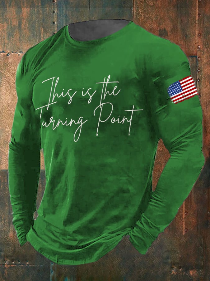 Men's Retro This Is The Turning Point Print T-Shirt