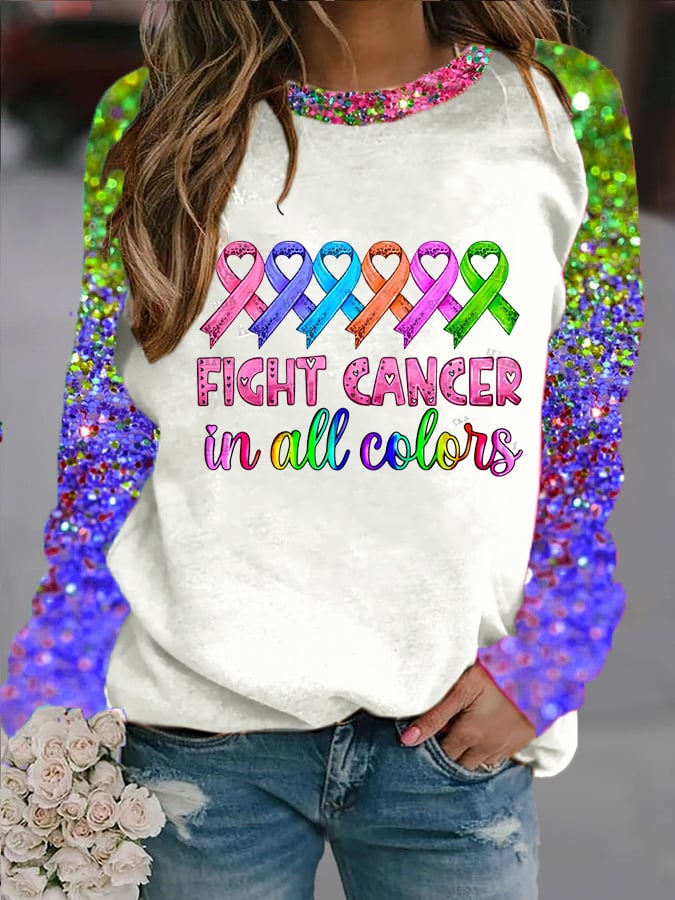 Breast Cancer Print Sweatshirt