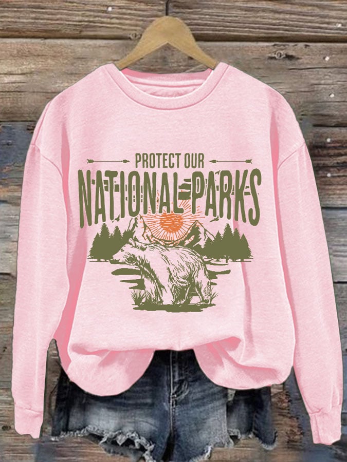 Women's Protect Our National Parks Printed Sweatshirt
