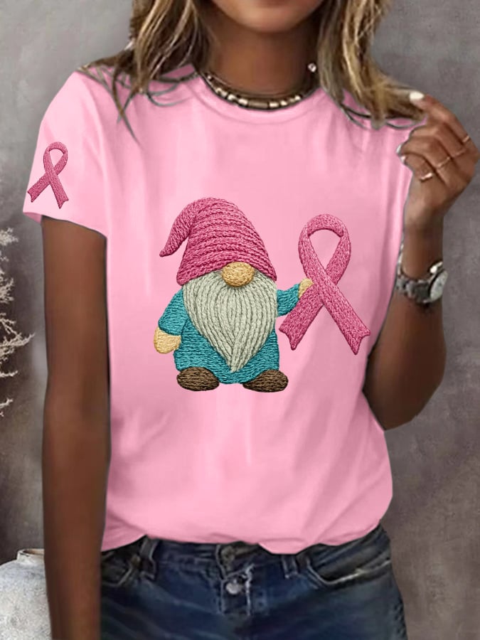 Women's Breast Cancer Awareness Graphic Crew Neck T-Shirt