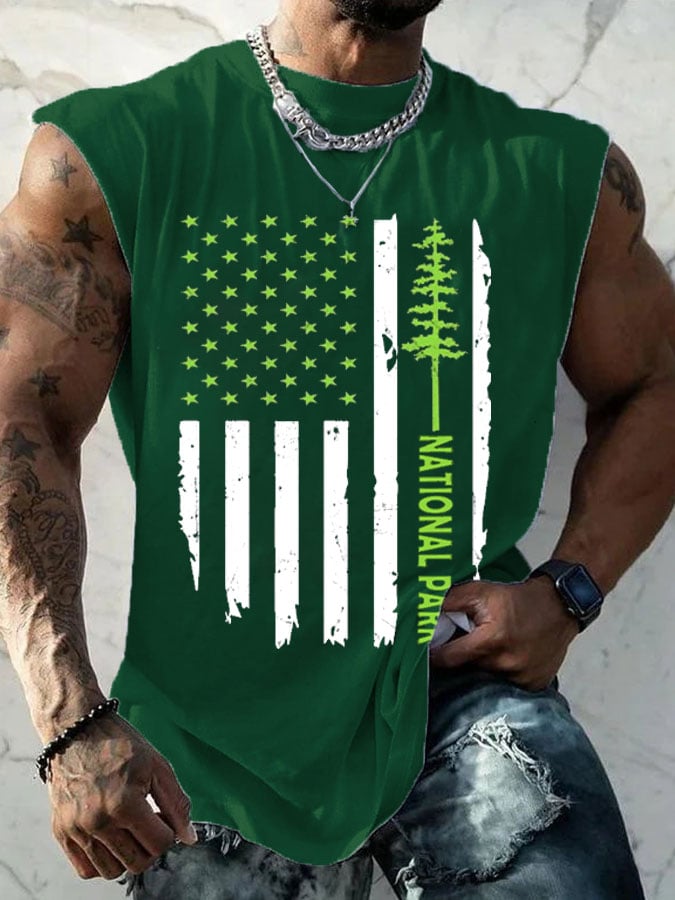 Men's National Park Print Casual Vest