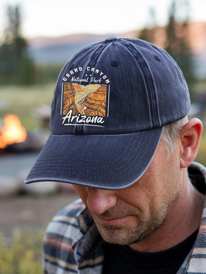 Vintage Grand Canyon National Park Print Baseball Cap