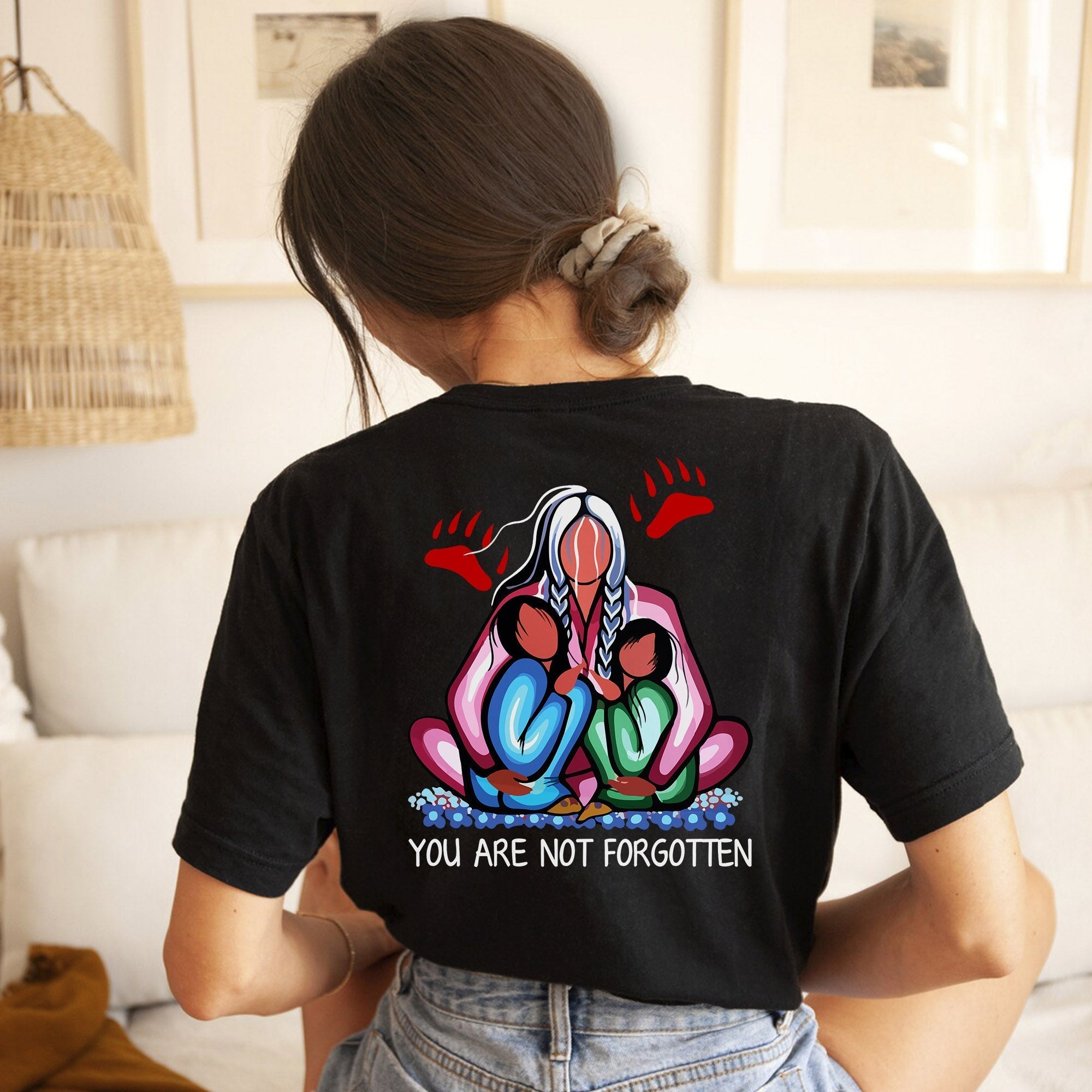 Every Child Matters Grandma With Grandniece Orange Shirt Day Unisex Back T-Shirt/Hoodie/Sweatshirt