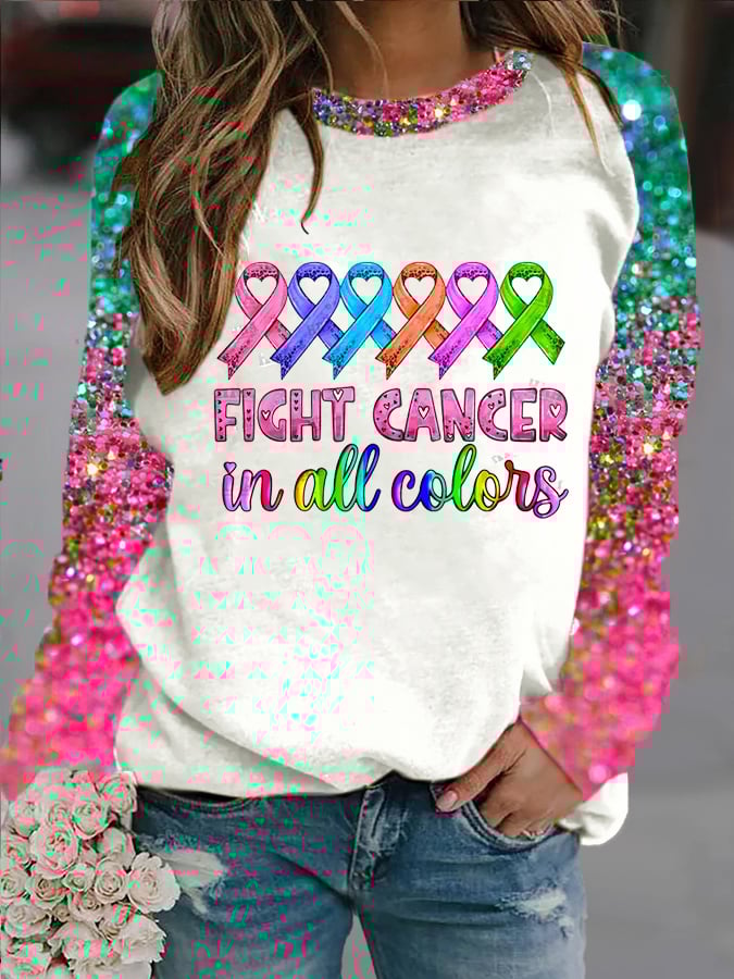 Breast Cancer Print Sweatshirt