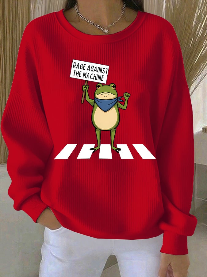 Women's Resist Frog Print Casual Sweatshirt