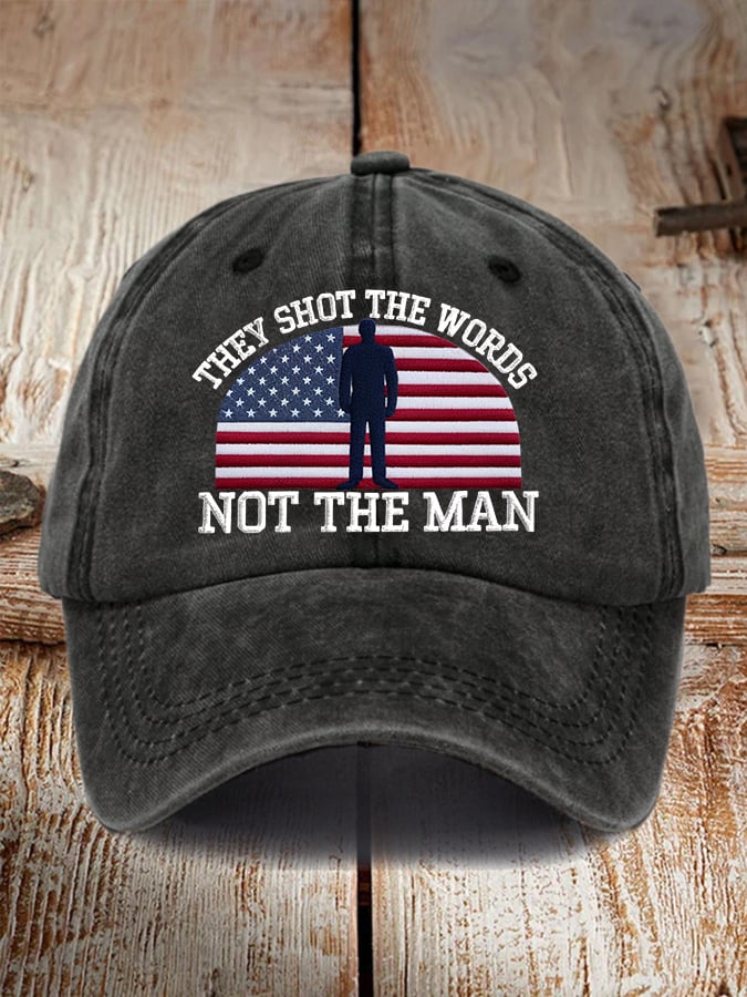 Unisex Vintage They Shot The Words Not The Man Print Hat
