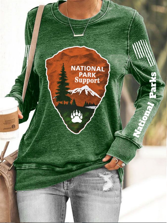 Retro Women's Protect Our National Parks Print Sweatshirt