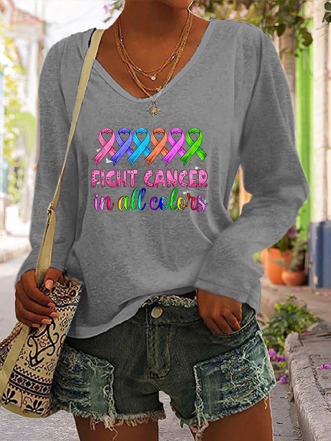 Breast Cancer Color Print T-Shirt