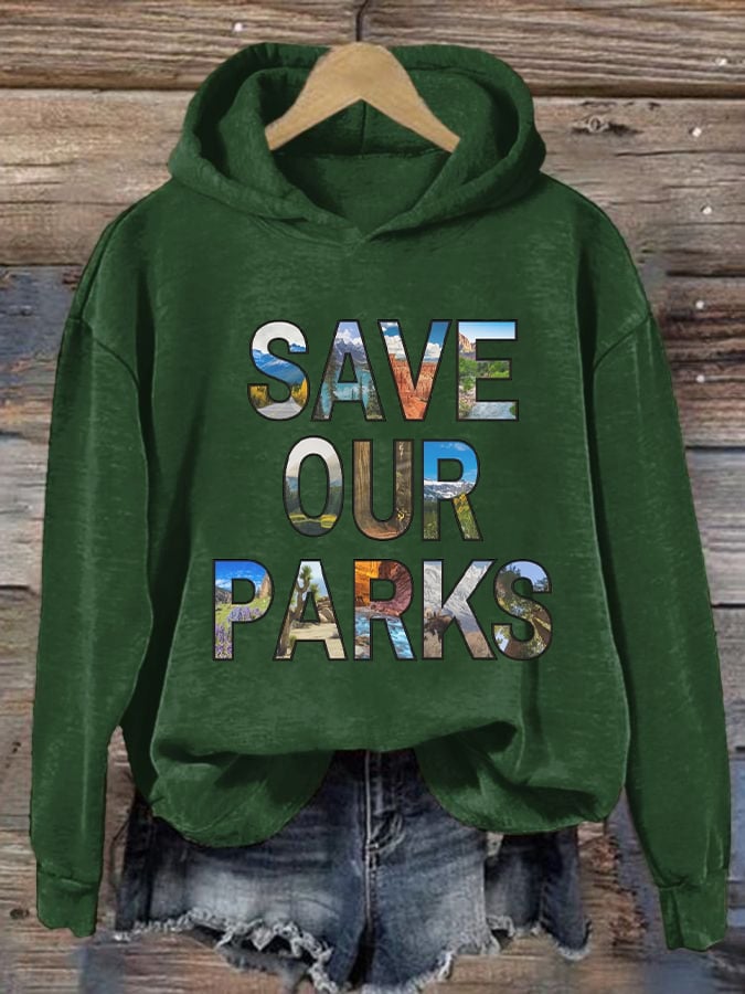 Women's Save Our National Parks Print Sweatshirt