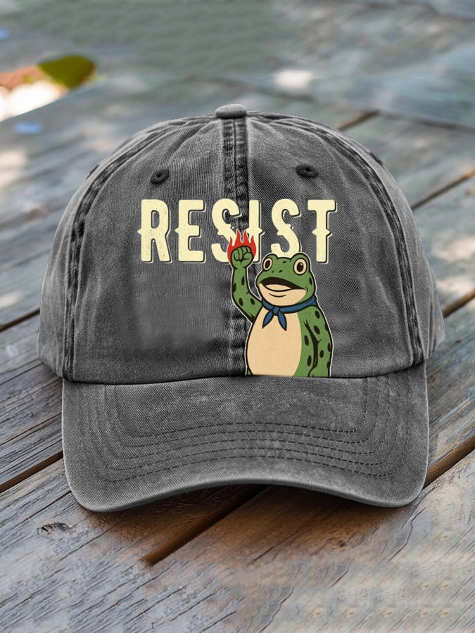 Unisex Casual Resistance Frog Washed Cotton Hat