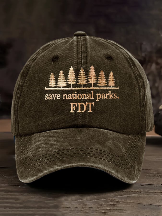 Retro Save National Parks FDT Printed Baseball Cap