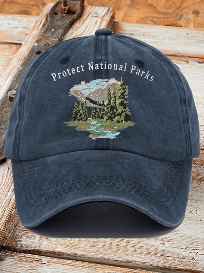 Retro Protect Our National Parks Printed Baseball Cap