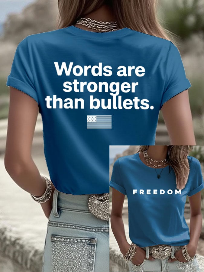 Women's Freedom Print Casual T-Shirt