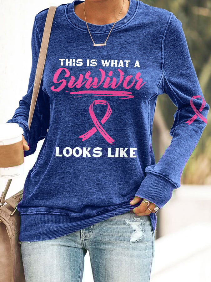 Women's This Is What A Survivor Looks Like Printed Sweatshirt