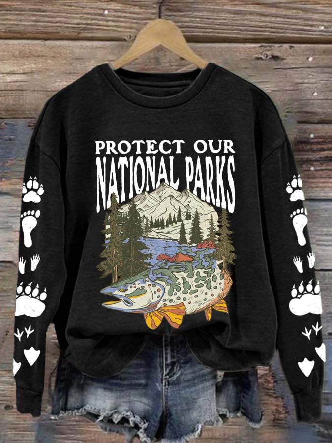 Women's Protect Our National Parks Printed Sweatshirt