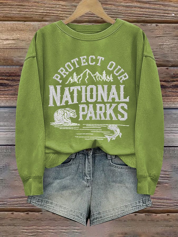 Women's Protect Our National Parks Printed Sweatshirt