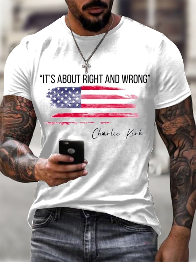 Men's It's About Right and Wrong Printed T-Shirt