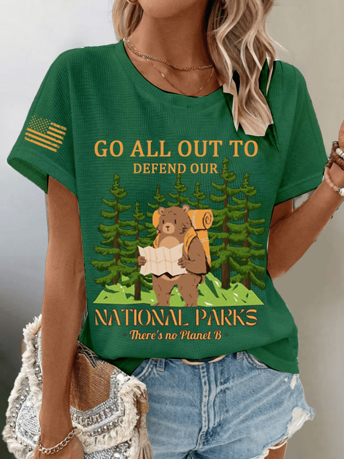 Women's Protect National Parks Waffle Crew Neck T-Shirt
