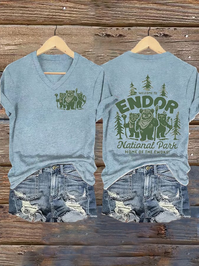 Women's National Park Print V-Neck T-Shirt