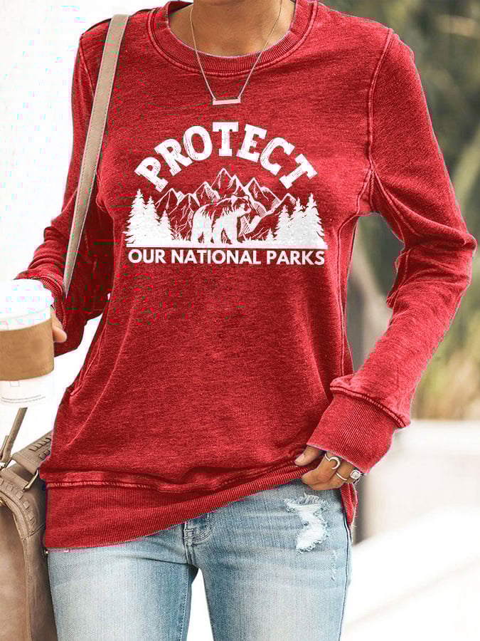 Women's Protect Our National Parks Printed Sweatshirt
