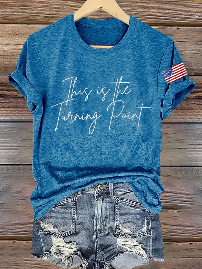 Retro This Is The Turning Point Print T-Shirt