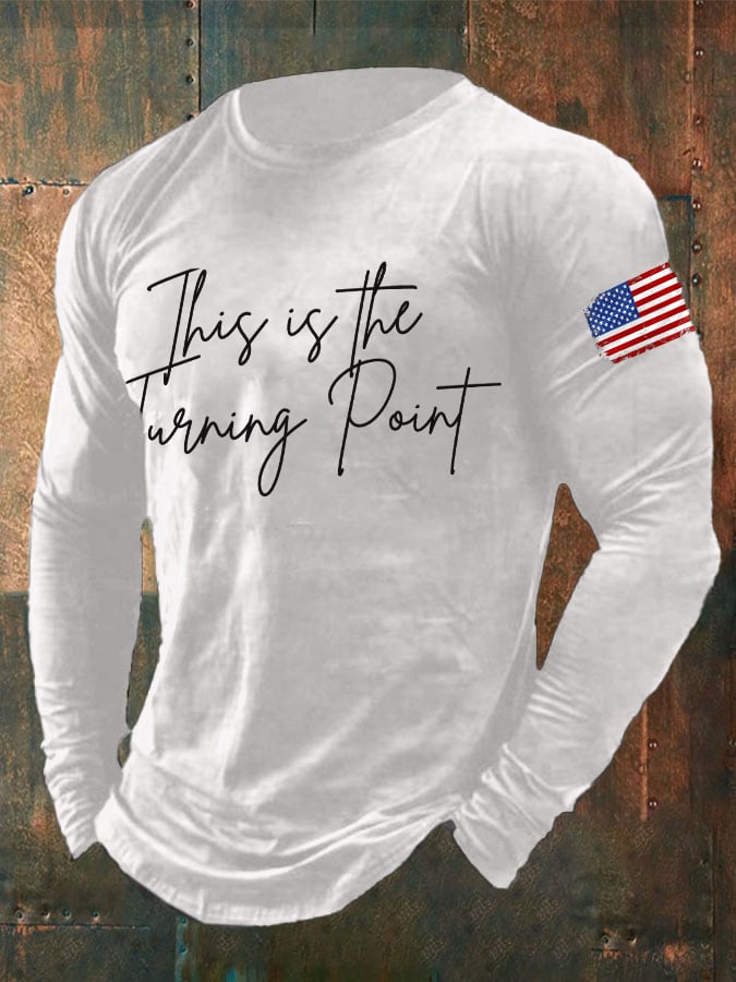 Men's Retro This Is The Turning Point Print T-Shirt